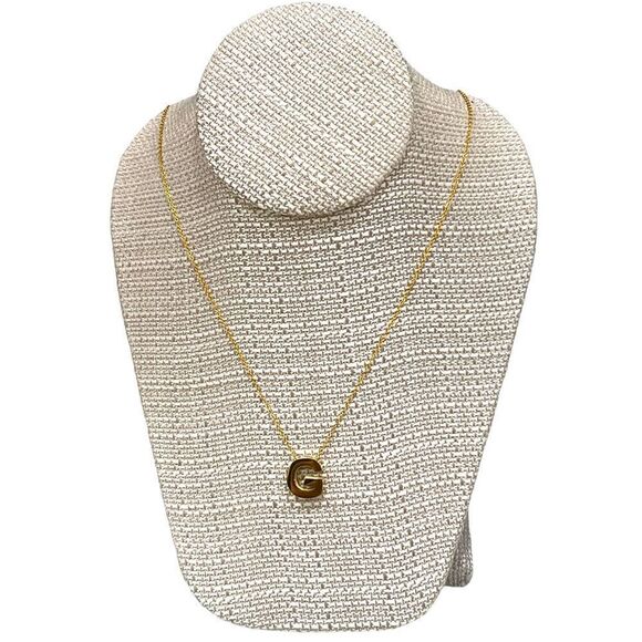 Gold Tone Stainless Steel initial Pendant necklace Letter G - Picture 1 of 4